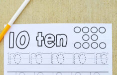 Number 10 Tracing Worksheet Mary Martha Mama