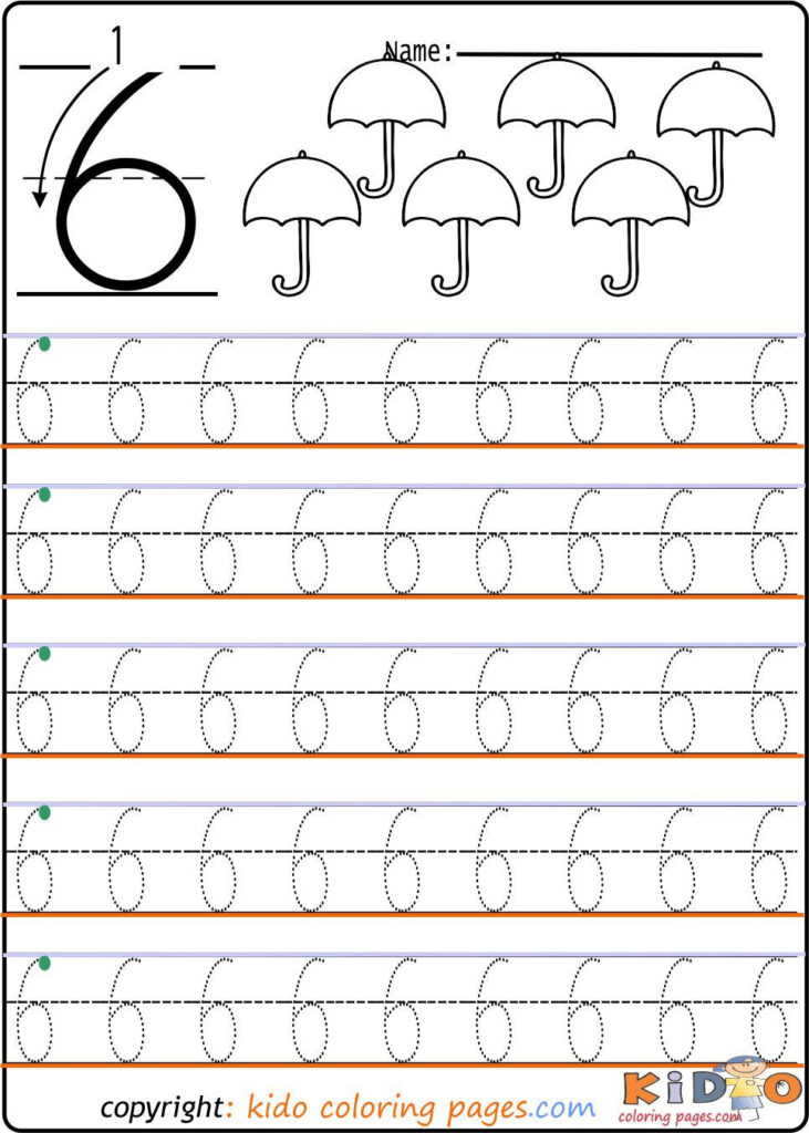 Number 6 Tracing Worksheets | Tracing Worksheets