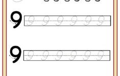 Number 9 Trace Worksheet Worksheets Numbers Preschool Sequencing