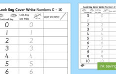 Number Formation 0 To 10 Look Trace And Write Worksheet
