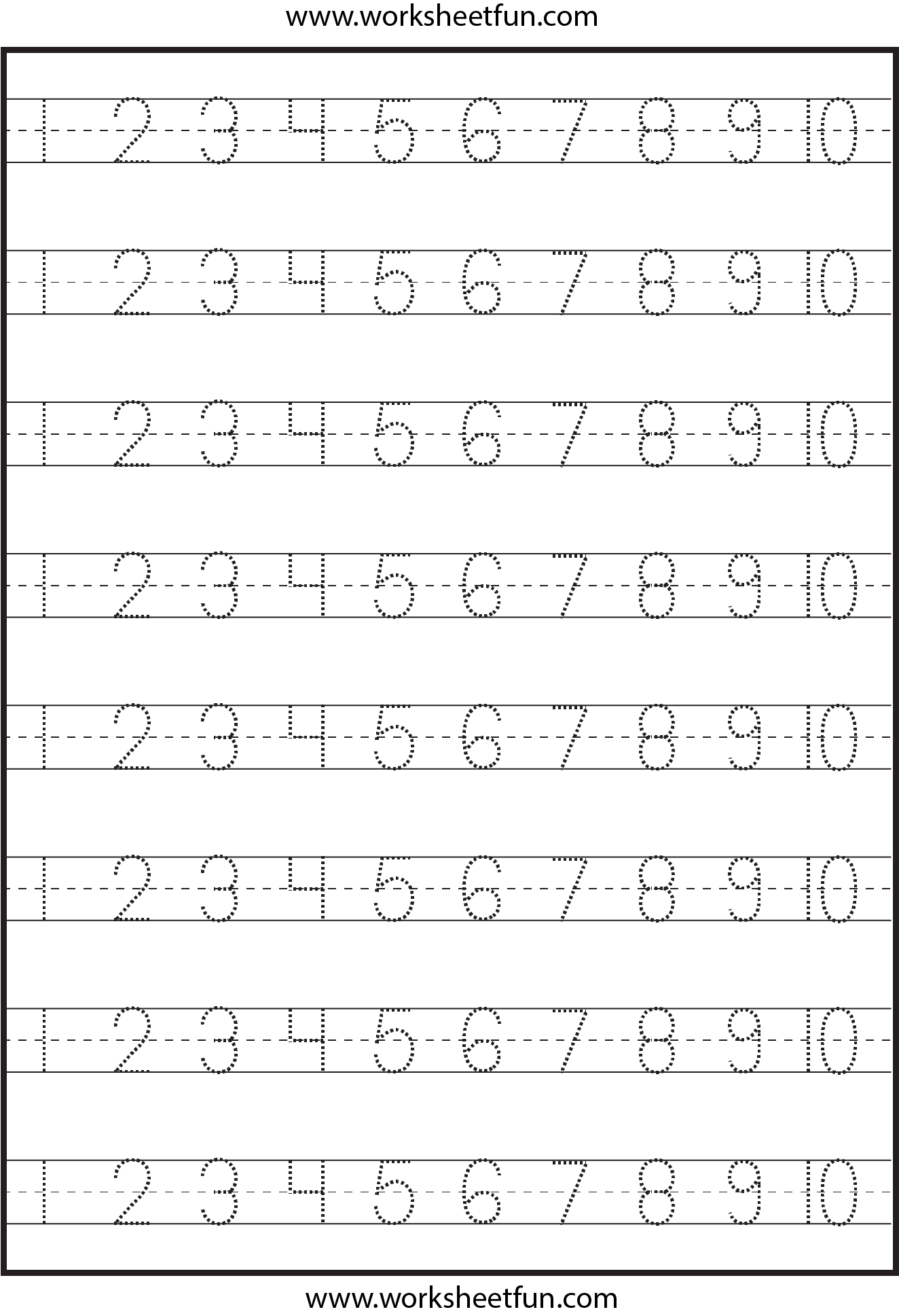 Number Tracing Activities For Kindergarten