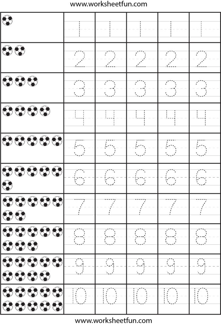Numbers Tracing Worksheets