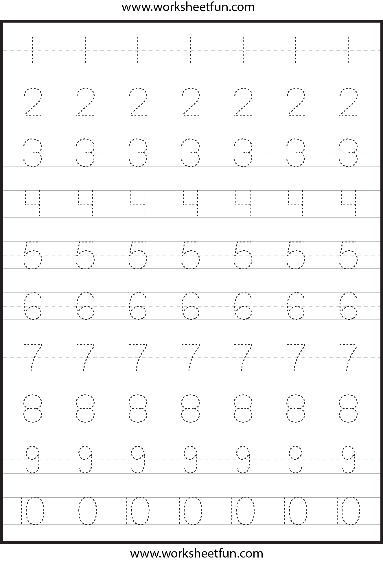 Number Tracing Tracing Worksheets Preschool Preschool Tracing 