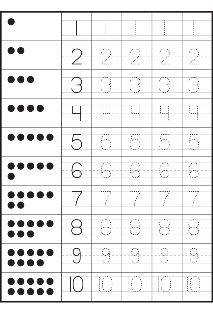Free Number 4 Tracing Worksheets