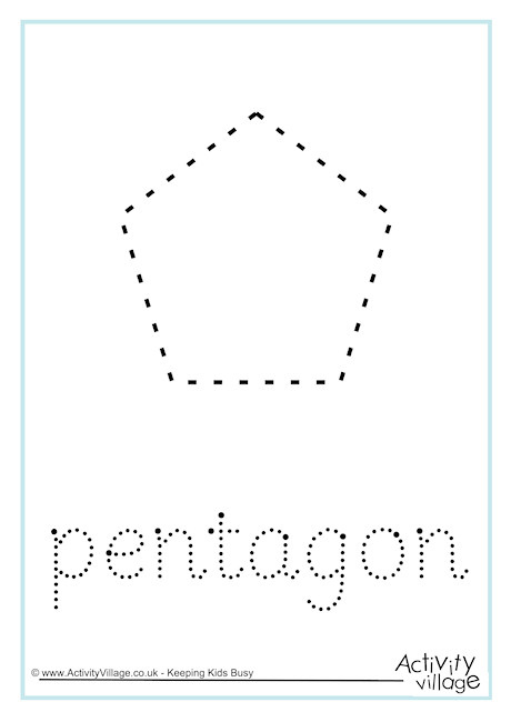 Tracing Pentagon Worksheets For Preschoolers