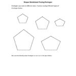 Pentagon Worksheet Preschool Shapes Dashed Line Study Pentagon About