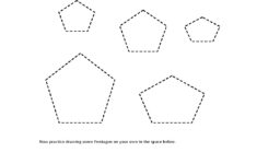 Pentagon Worksheet Preschool Shapes Dashed Line Study Pentagon About