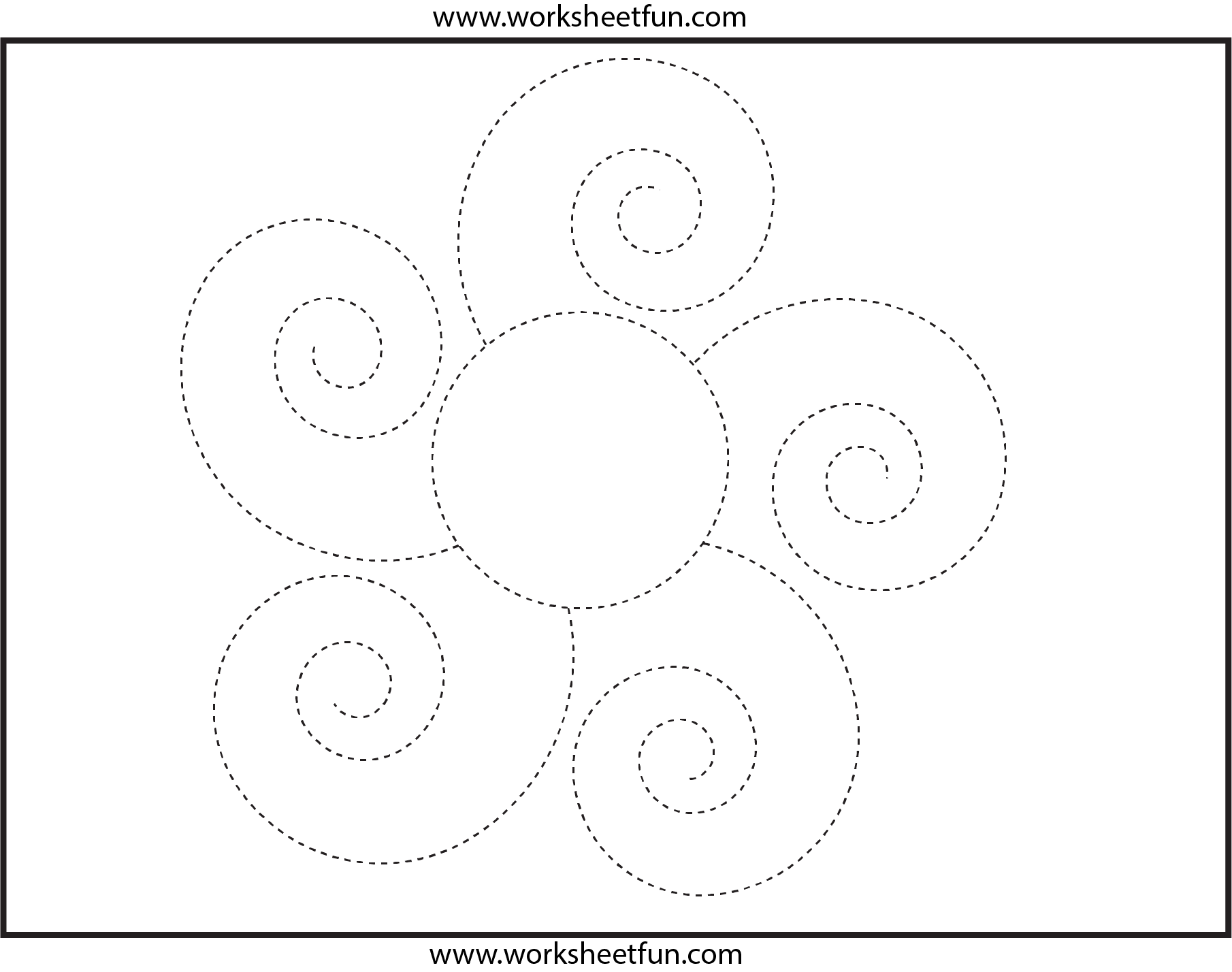 Picture Tracing Flower Spiral Tracing 1 Worksheet FREE 