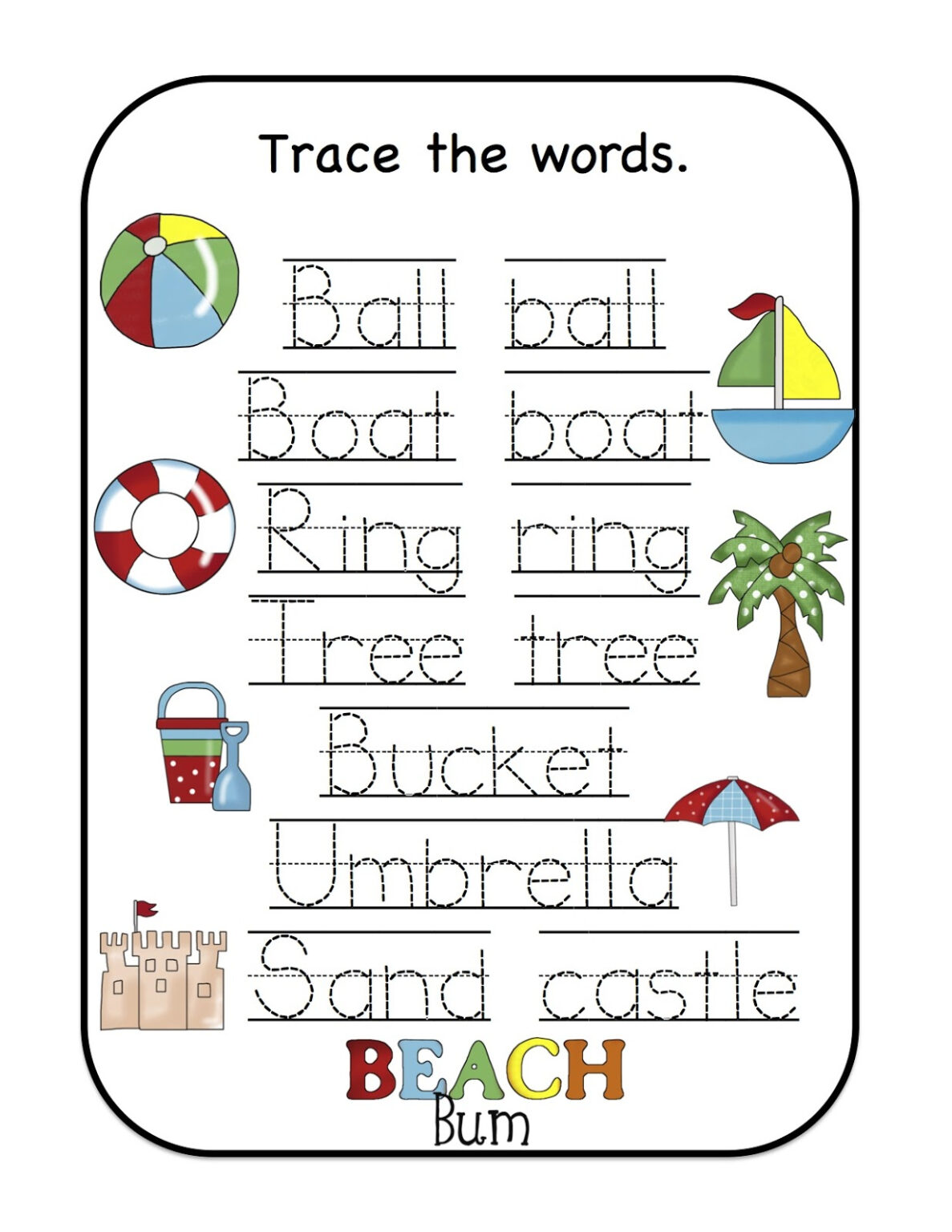 Free Printable Tracing Words | Tracing Worksheets