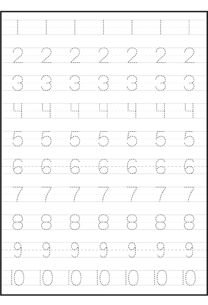 Preschool Number Tracing Worksheets