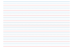 Printable Blue And Red Name And Date Handwriting Paper 1 2 inch