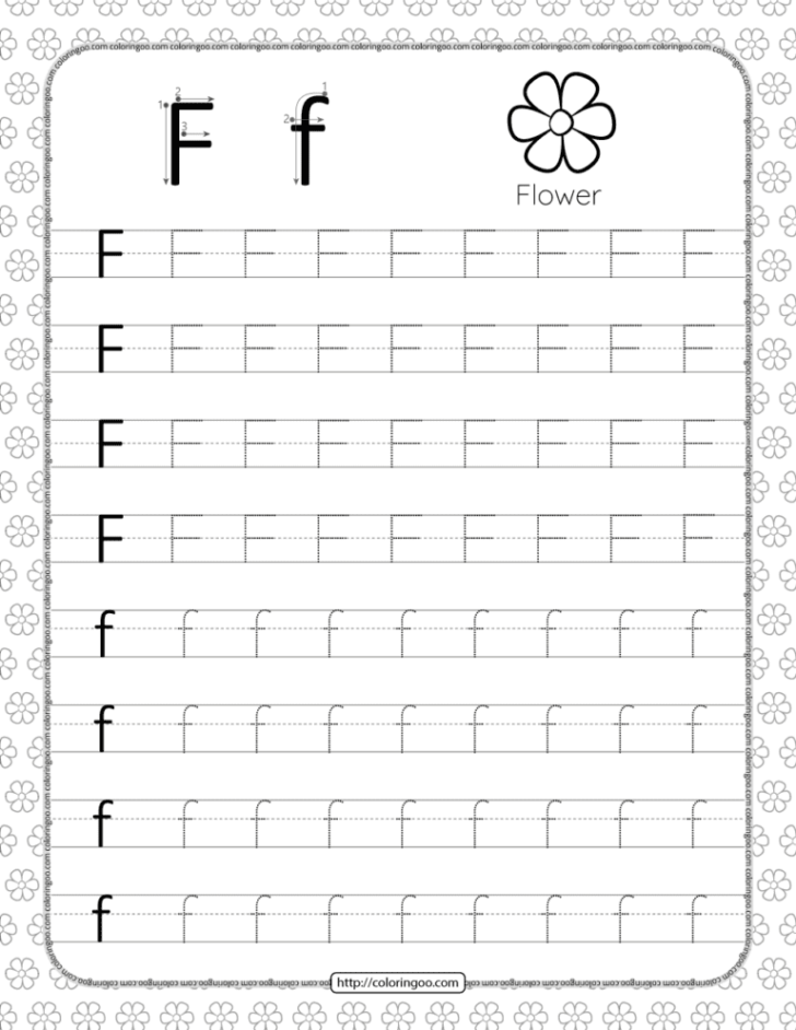 A To F Tracing Worksheet