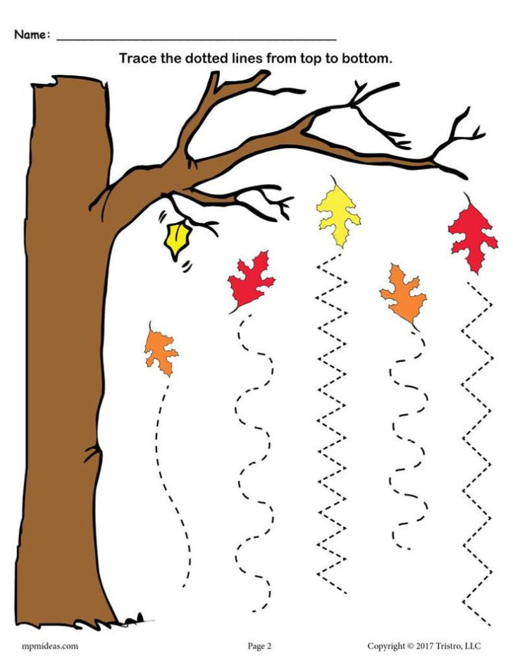 Fall Tracing Worksheets Preschool