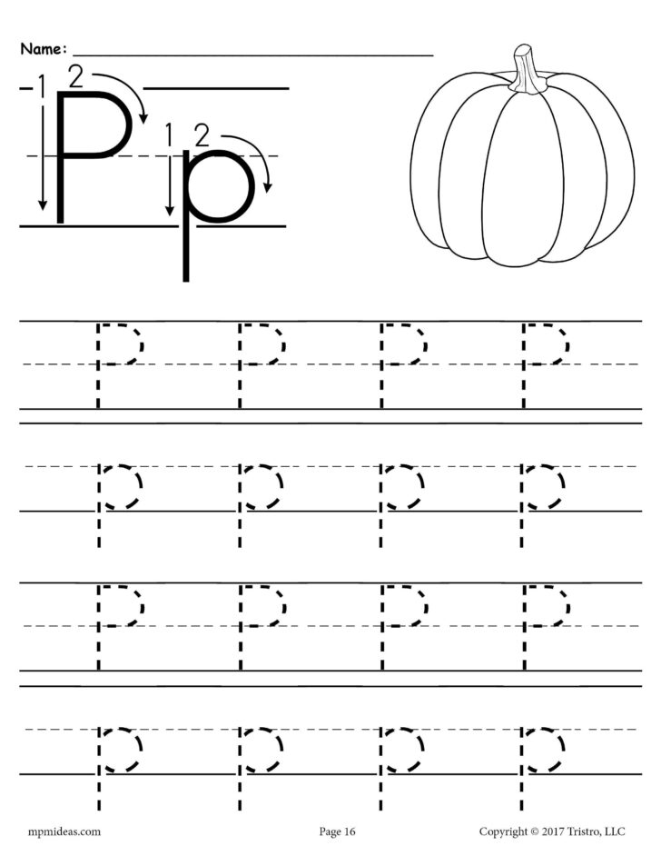 Letter P Tracing Worksheets