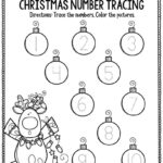 Printable Math Christmas Preschool Worksheets Christmas Number Tracing