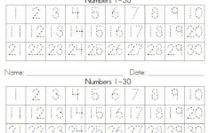 Printable Number 1 30 Worksheets Activity Shelter