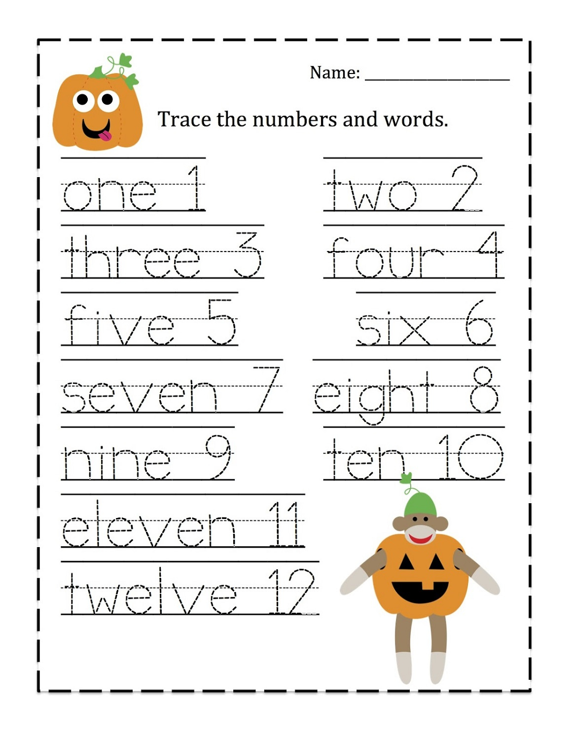 Printable Number Trace Worksheets Activity Shelter