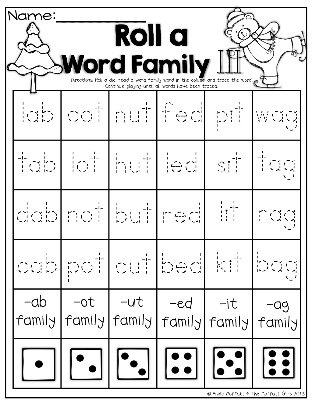 Roll And Trace A Word Family Such A FUN Way To Practice Simple CVC 