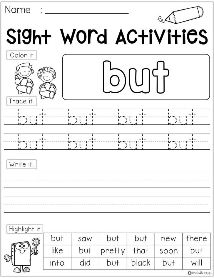 Free Sight Word Tracing Worksheets