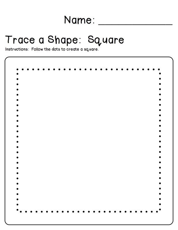 Square Tracing Worksheet PRINTABLE Kids Worksheets