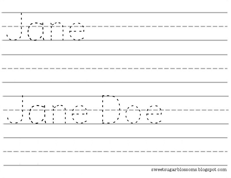 Sweet Sugar Blossoms Name Tracer Template