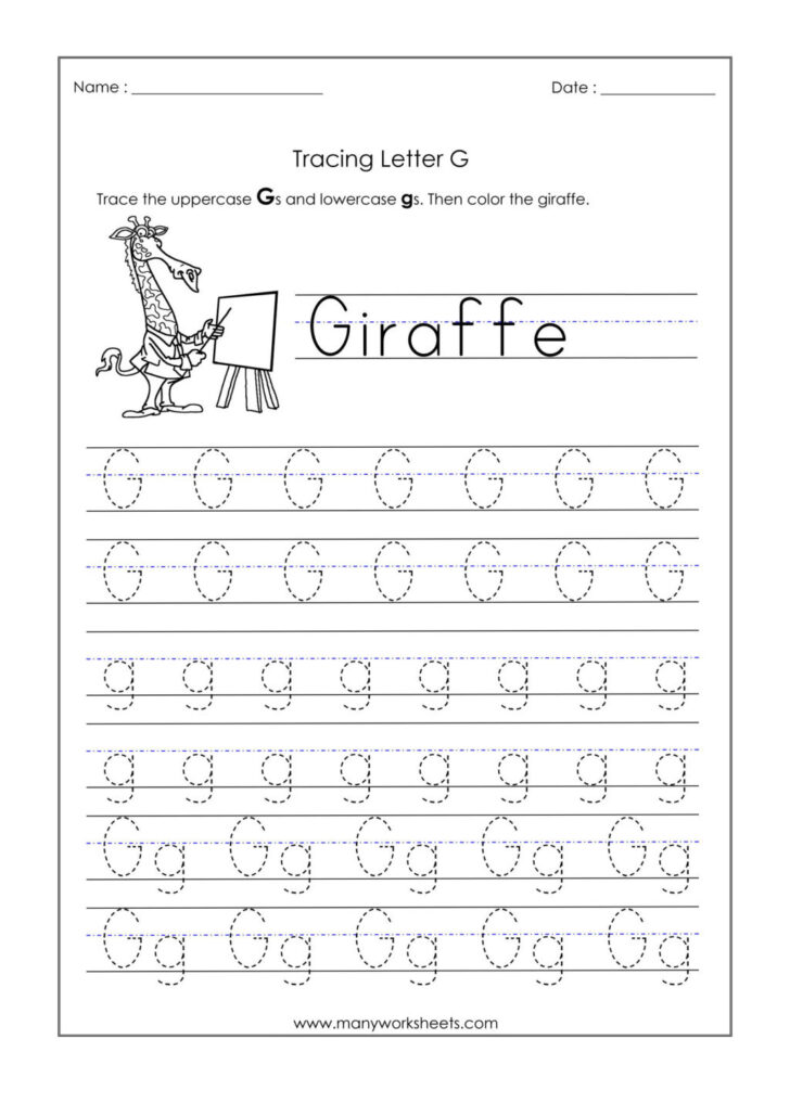 Alphabet G Tracing Worksheets