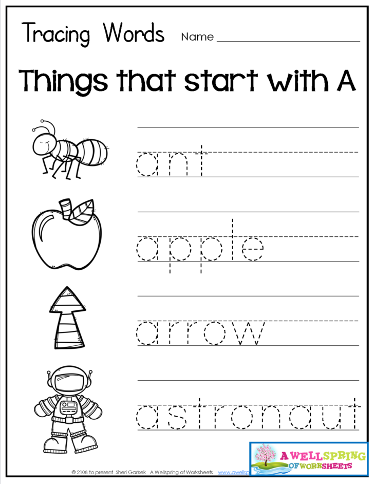 Alphabet Word Tracing Worksheets