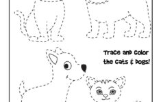Trace And Color The Animals Worksheet Woo Jr Kids Activities