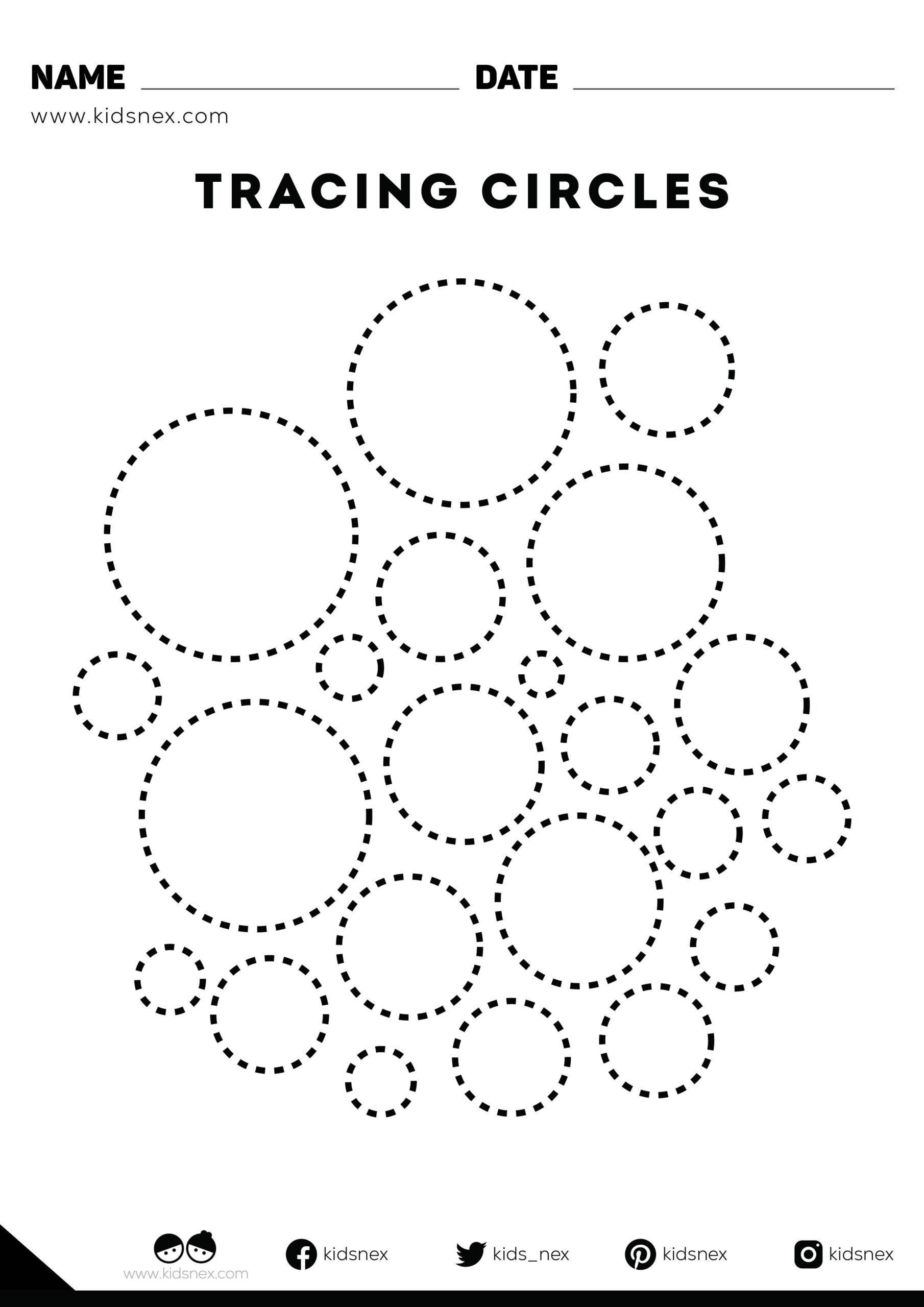 Trace Circle Worksheet Tracing Circles Worksheets Teachers Pay Teachers