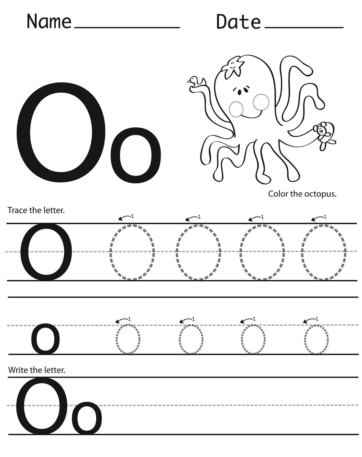 Trace Letter O Worksheets Preschool TracingLettersWorksheets