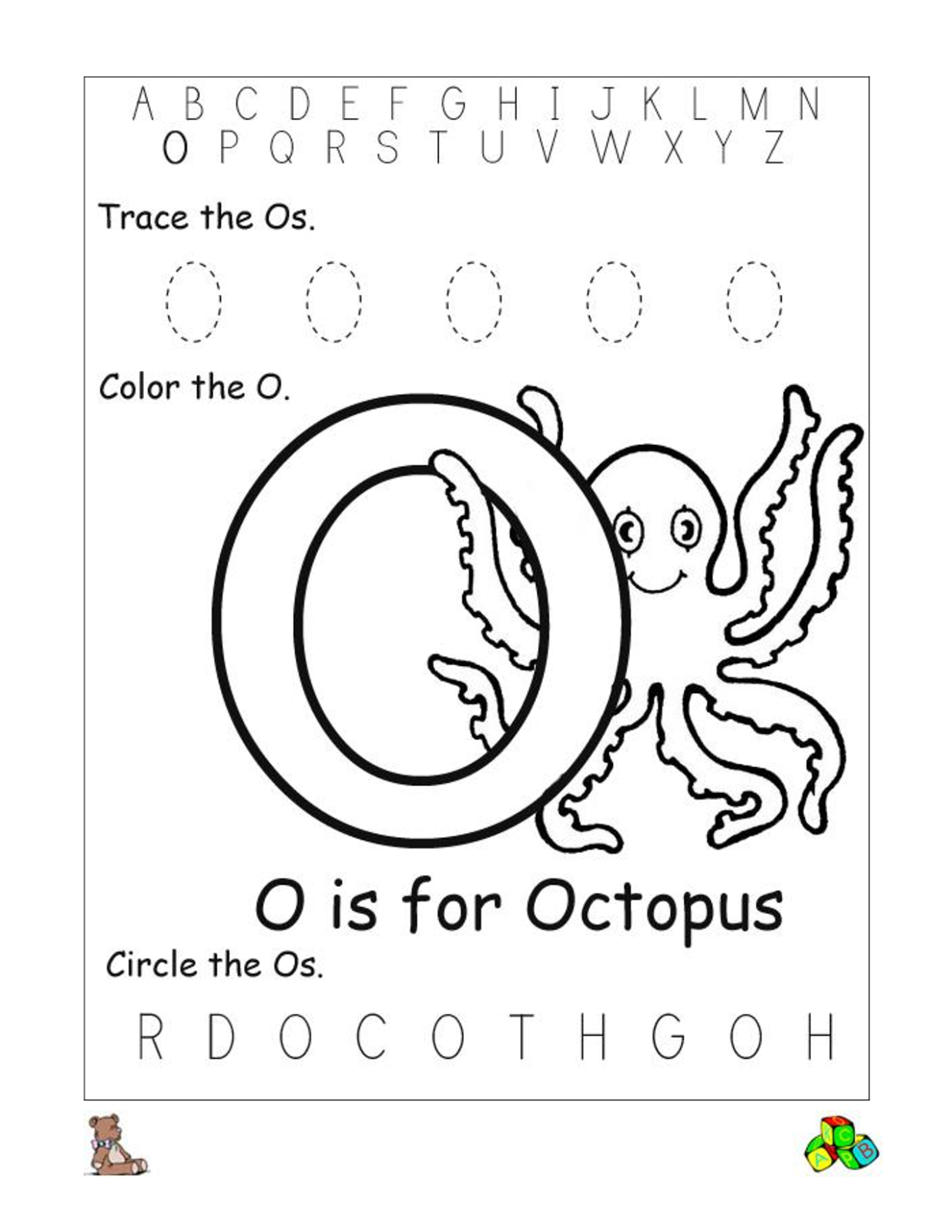 Trace Letter O Worksheets Preschool TracingLettersWorksheets