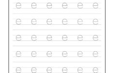 Trace Lowercase Letter e Worksheet For FREE