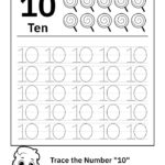 Trace Number 10 Worksheet For FREE For Kids