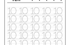 Trace Number 10 Worksheet For FREE For Kids