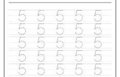 Trace Number 5 Worksheet For FREE For Kids