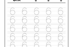 Trace Number 6 Worksheet For FREE For Kids