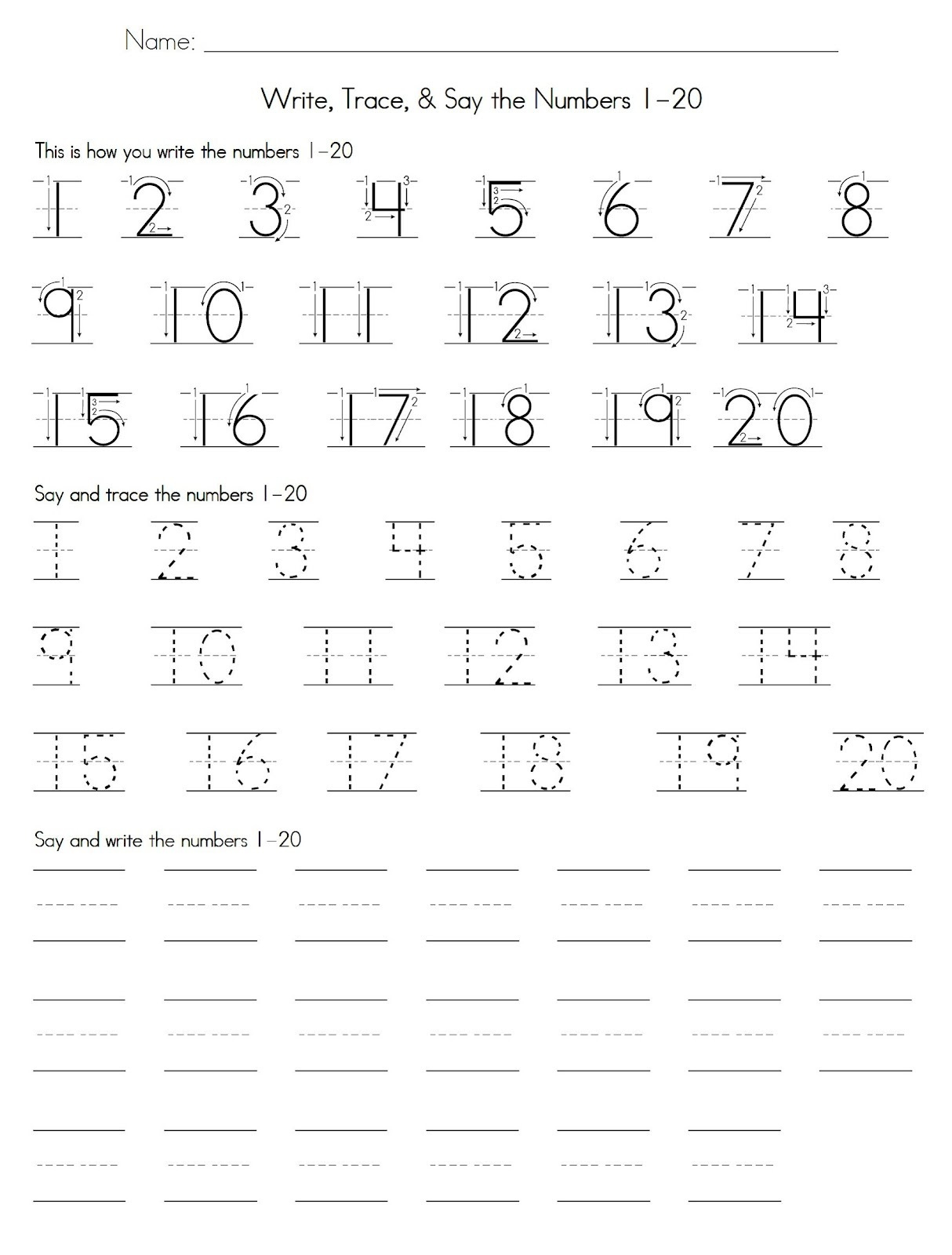 Trace Numbers 1 20 Beles club Free Printable Tracing Numbers 1 20 