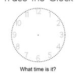 Trace The Clock Coloring Page Twisty Noodle Time Worksheets