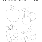 Trace The Fruit Coloring Page Twisty Noodle Fruit Coloring Pages