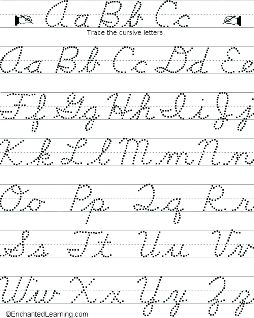 Tracing Cursive Letters Worksheets Free AlphabetWorksheetsFree