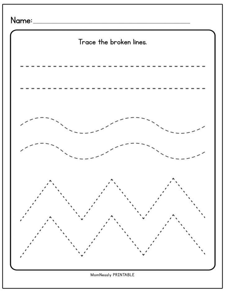 Dotted Line Tracing Worksheets