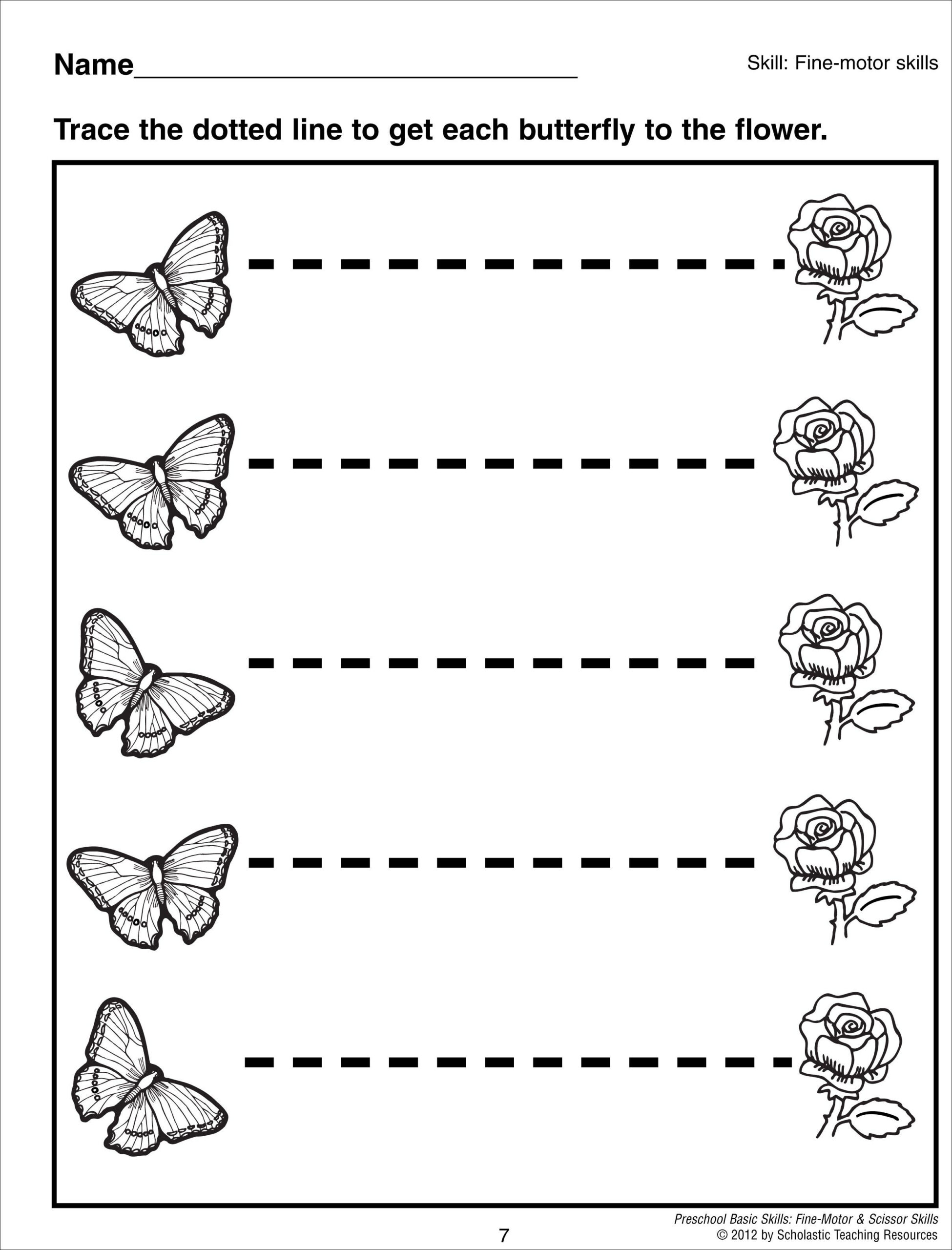 Tracing Horizontal Lines Preschool Basic Skills Fine Motor Tracing 