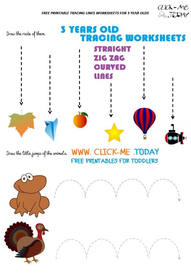 Free Tracing Lines Worksheets For 3 Year Olds
