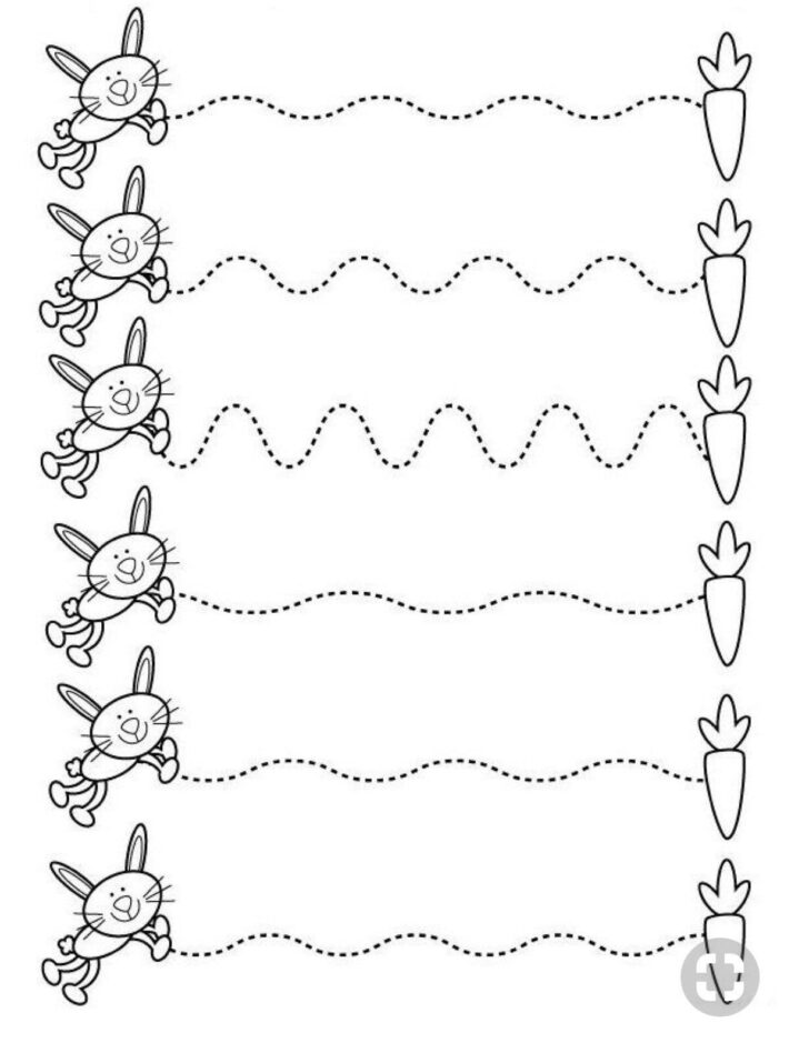 Kindergarten Line Tracing Worksheets