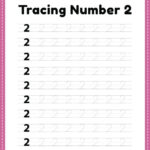 Tracing Number 2 Worksheet For Kindergarten Free Printable PDF