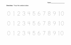 Tracing Numbers 0 10 Worksheets