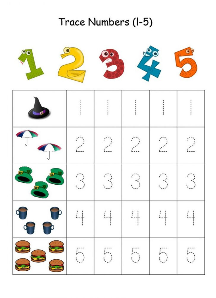 Tracing Numbers Worksheet For Kids