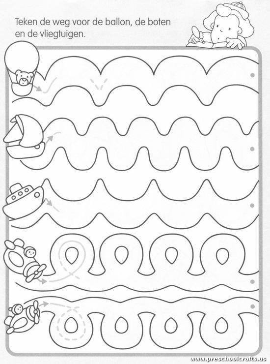 Tracing the dotted lines worksheet Preschool Crafts