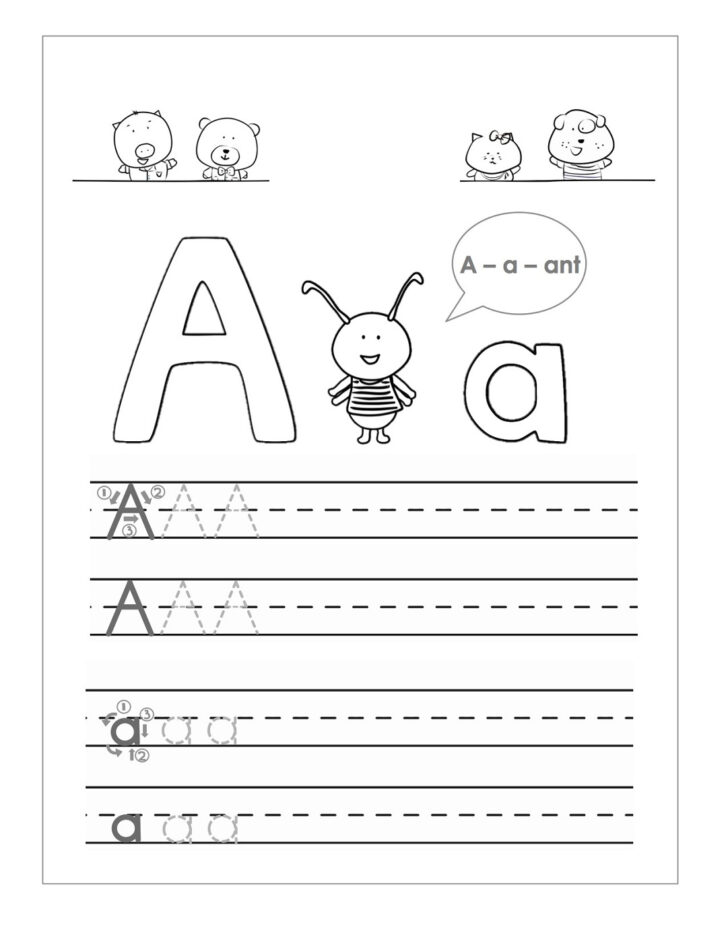 Letter A Tracing And Writing Worksheets
