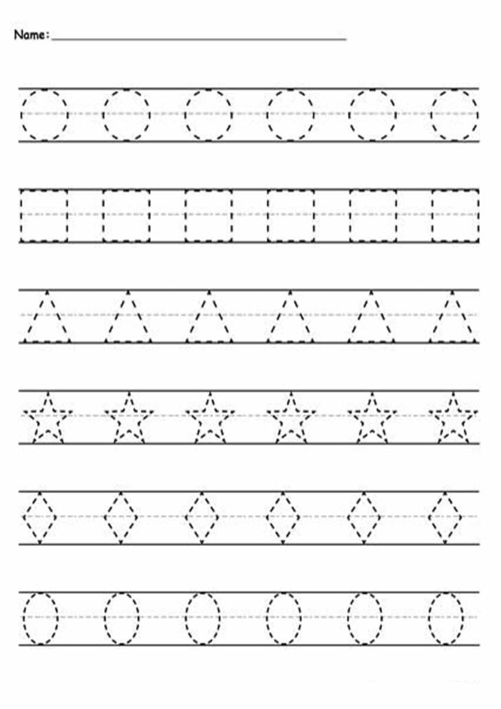Tracing Shapes Worksheets For 3 Year Olds